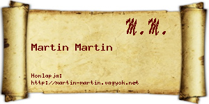 Martin Martin névjegykártya